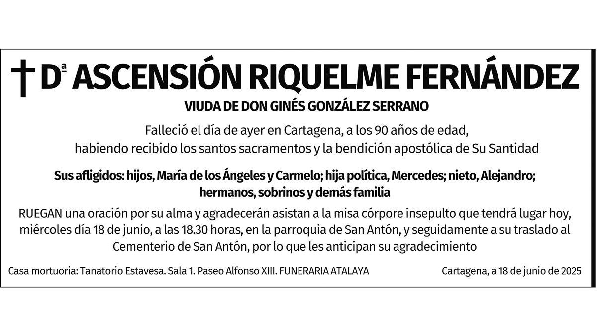 Dª Ascensión Riquelme Fernández