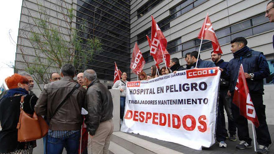 Protesta de trabajadores de mantenimiento