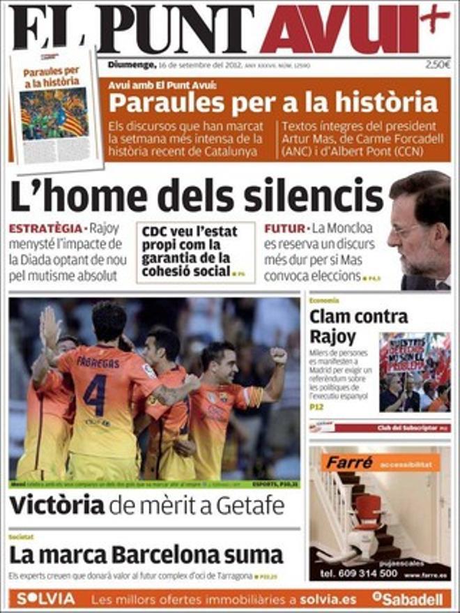 Portada de la prensa nacional y internacional del 16 de septiembre de 2012