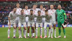 El once de Dinamarca ante Noruega