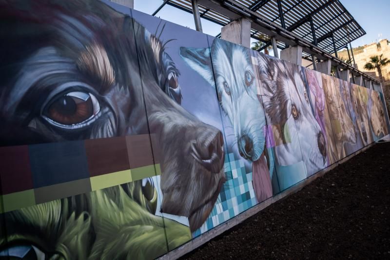 Mural alegórico en el parque canino de Las Indias