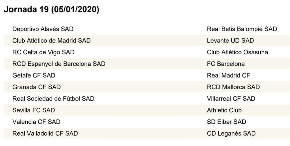 Calendario de LaLiga completo: Valencia CF; Levante UD, Villarreal...