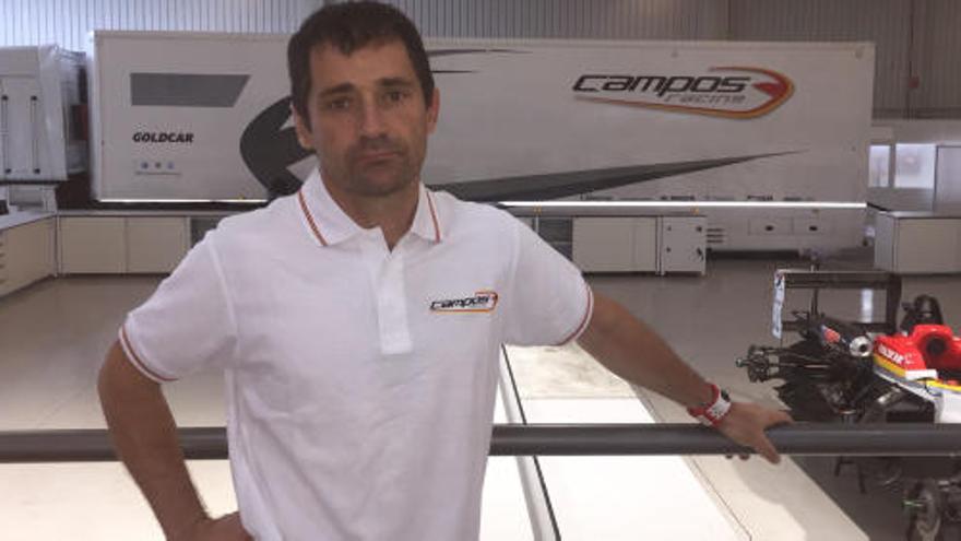 Toni Cuquerella, en la sede de Campos Racing en Alzira