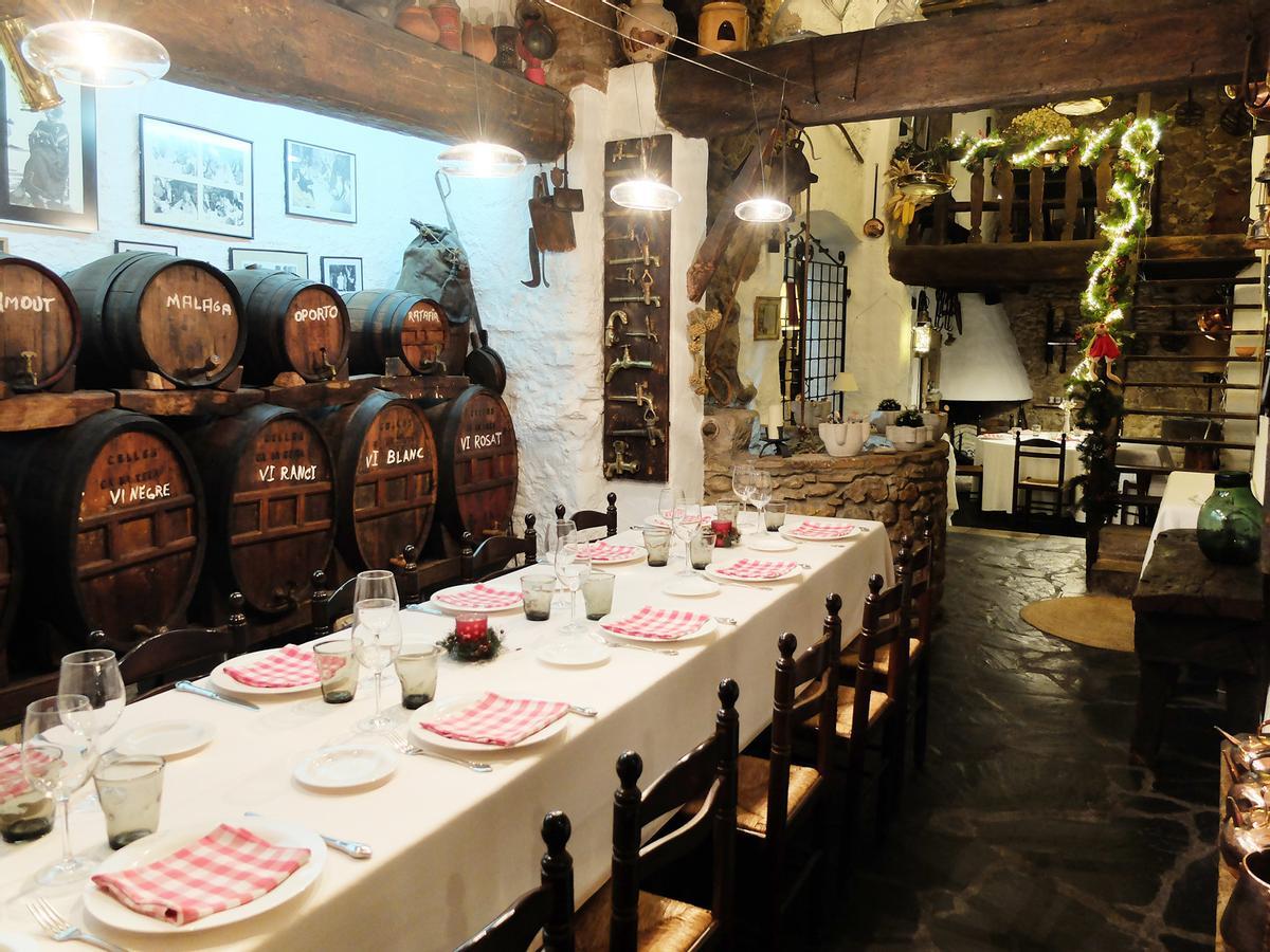 El Celler de ca la Teta, l'espai més tradicional del restaurant