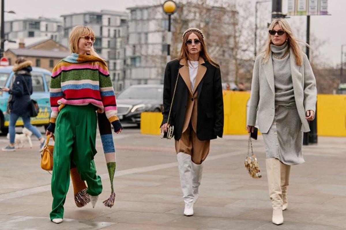 Street style londinense: con rayas, verde y a lo loco