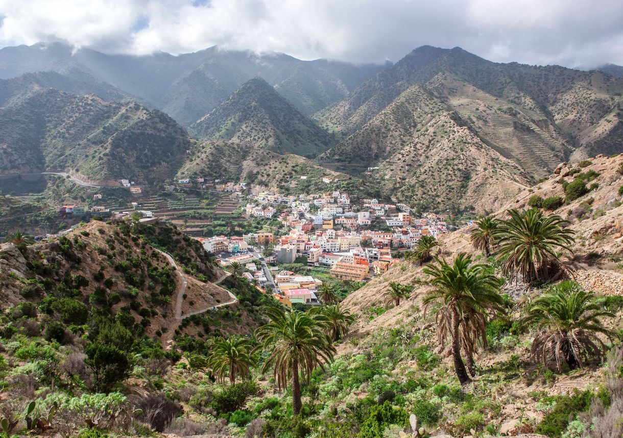 Vallehermoso en la isla de la Gomera.