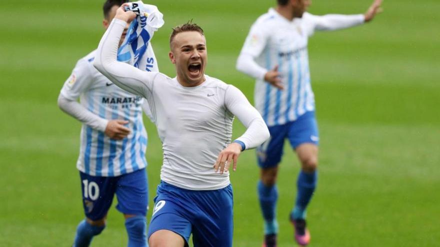 Javier Ontiveros, con el Málaga CF.