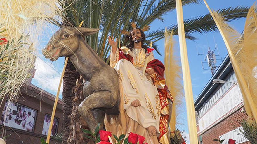 Imagen de Jesús sobre el burrito en Domingo de Ramos.