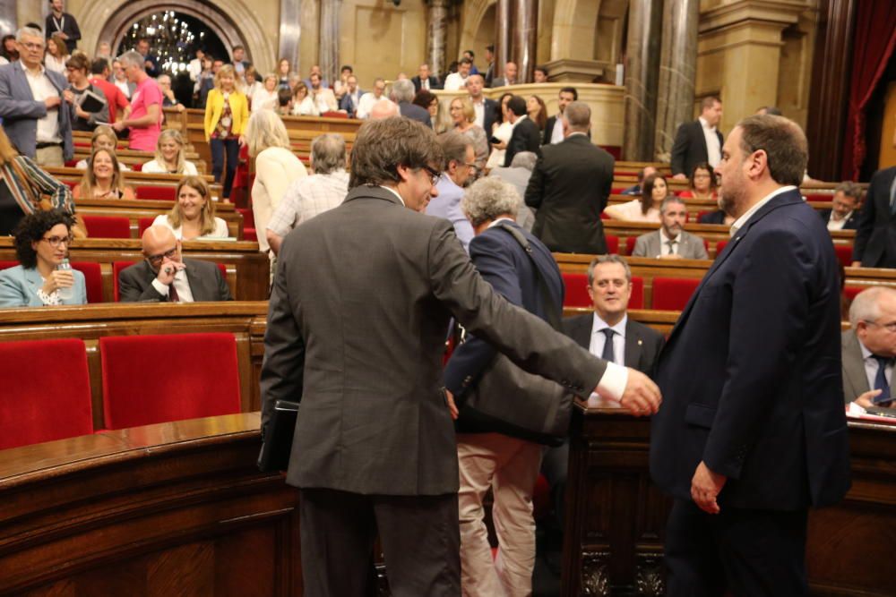 Ple del Parlament d'aprovació de la llei del referèndum