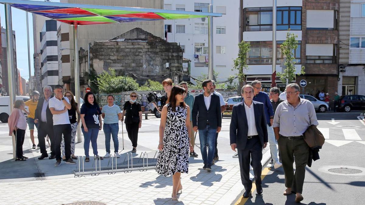 Caride, Caballero y Pardo, durante 
la inauguración de la obra.   | // MARTA G. BREA