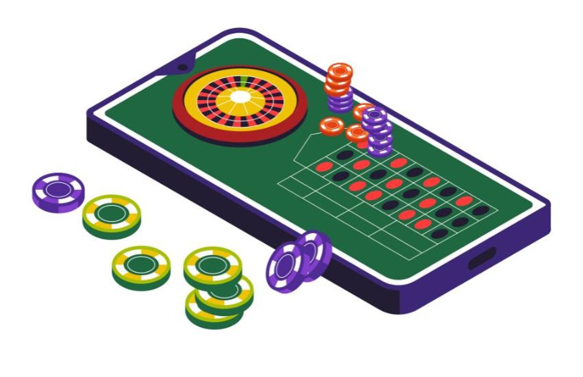 Ilustración de bono de casino online en móvil.