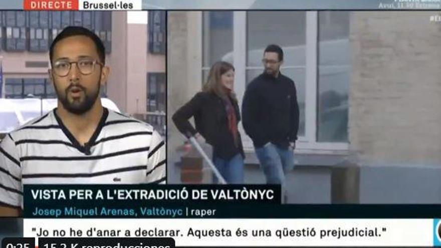 Momento de la entrevista a ValtÃ²nyc en TV3.