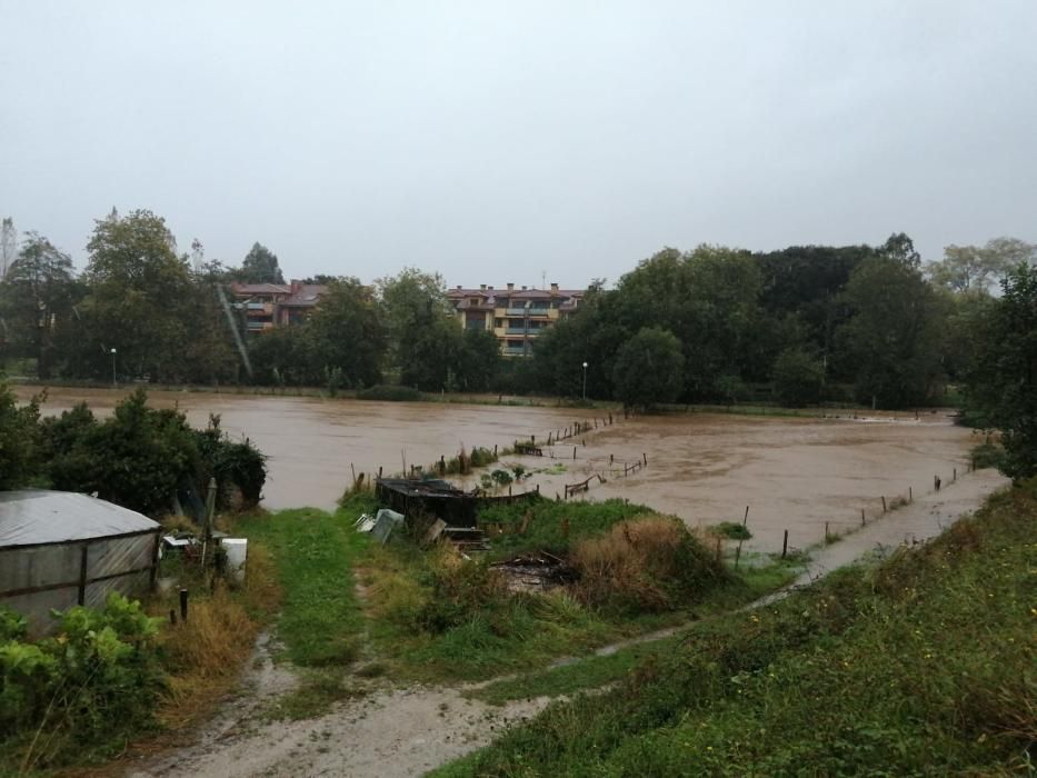 El río Carrocéu, desbordado, a su paso por Pancar..