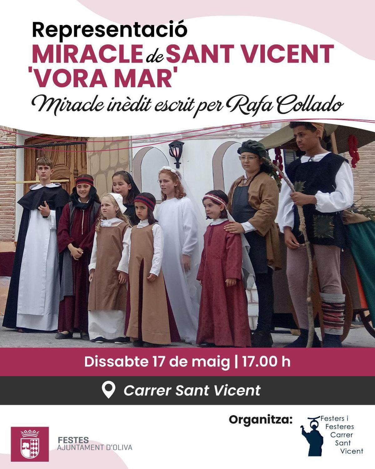 En Oliva se representa la obra "Los Milagros de Sant Vicent"