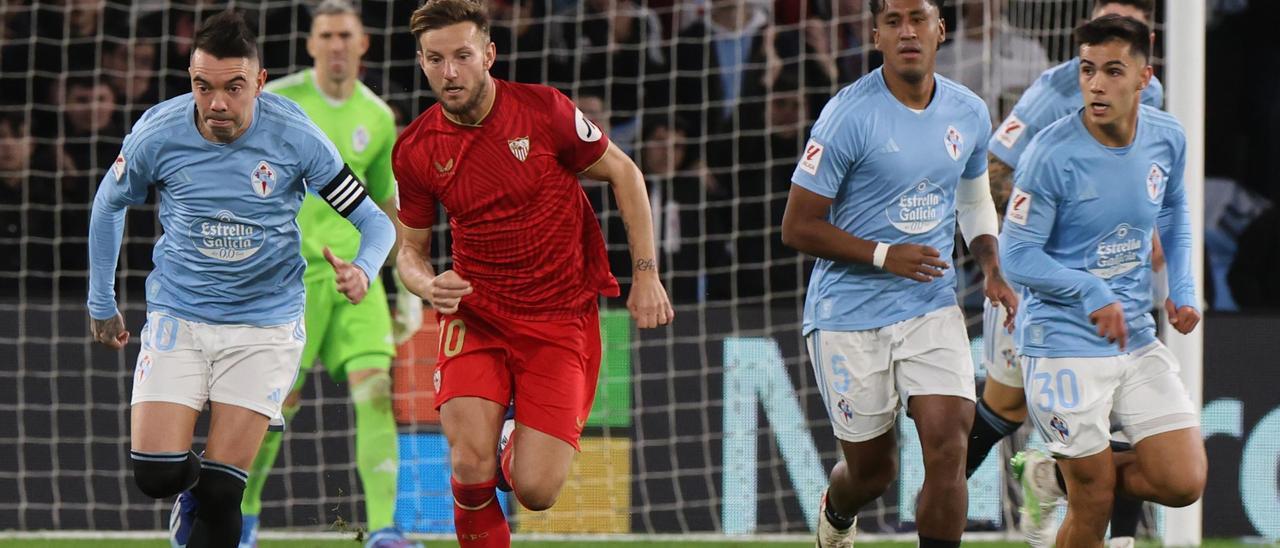 Aspas, en Abanca Balaídos, durante el encuentro en el Celta-Sevilla.