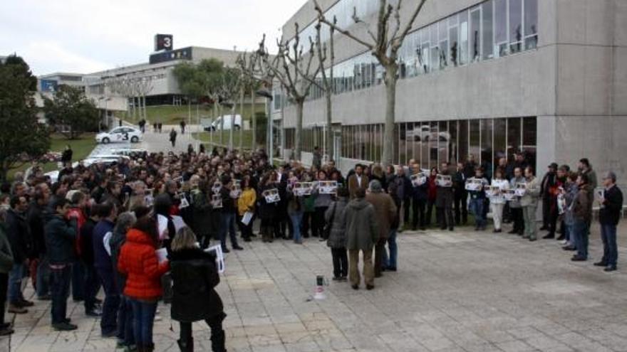 Protesta dels treballadors de la televisió pública