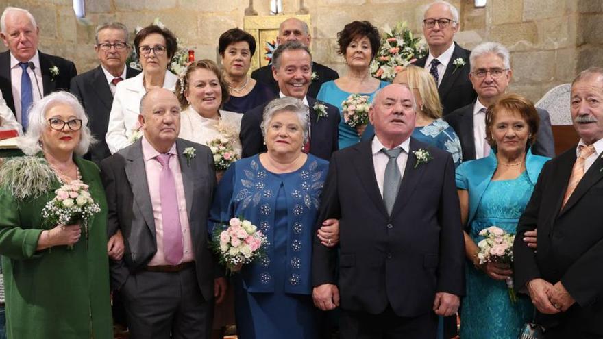 Los novios, ayer, en Coruxo.