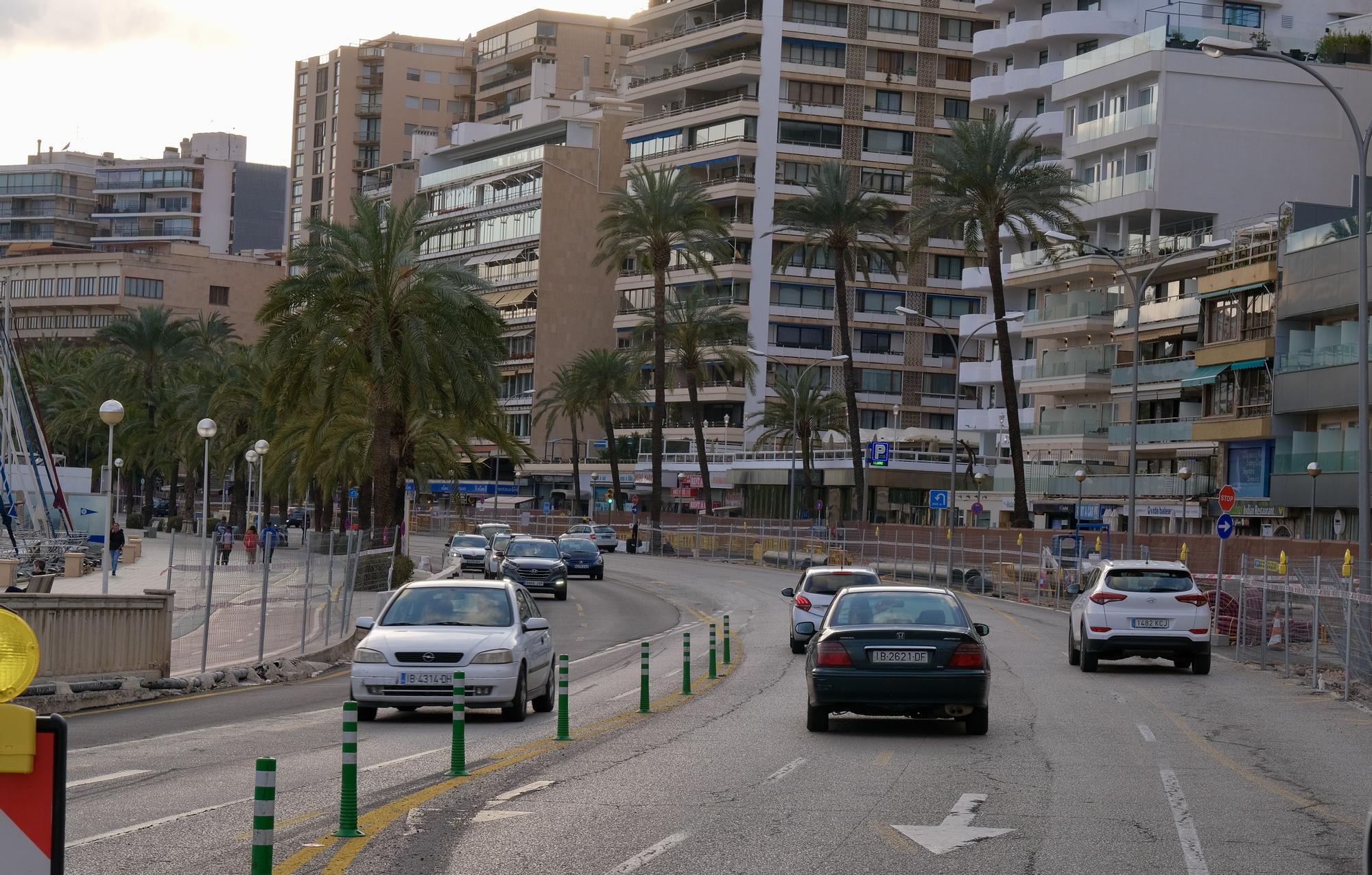 Las fotos de la evolución de obras del Paseo Marítimo de Palma después de tres meses de trabajos