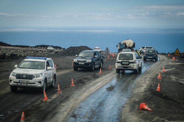 Carreteras por las coladas de lava de La Palma