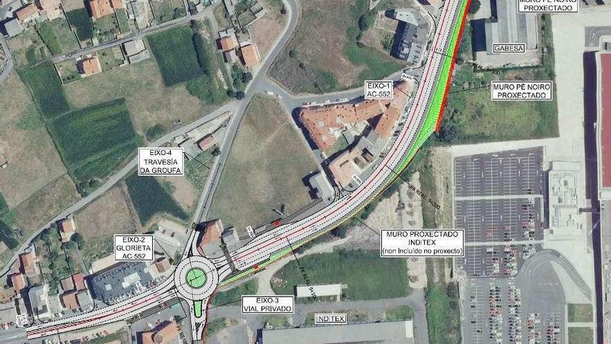 Tramo de la Avenida de Fisterra en la que la Xunta construirá el nuevo carril.