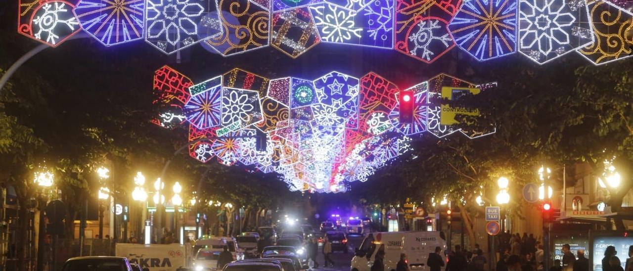 La iluminación navideña en Alicante.