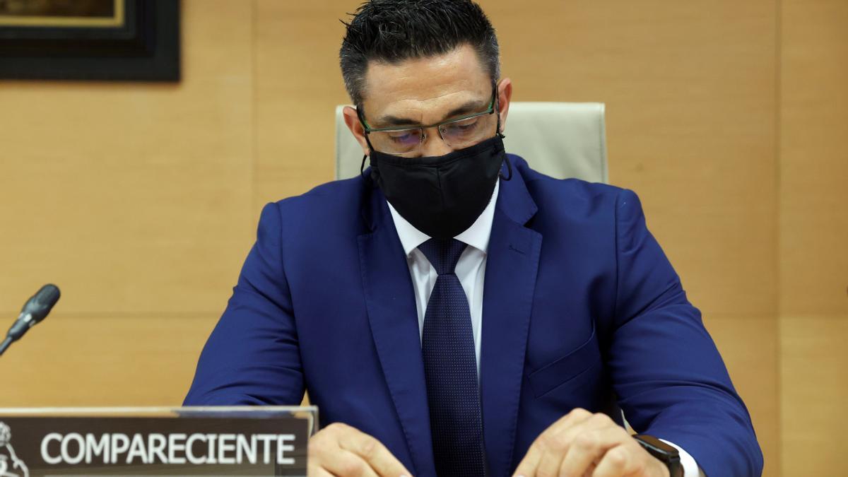 Sergio Ríos, exchófer del extesorero del PP Luis Bárcenas, en la comisión 'Kitchen' del Congreso.