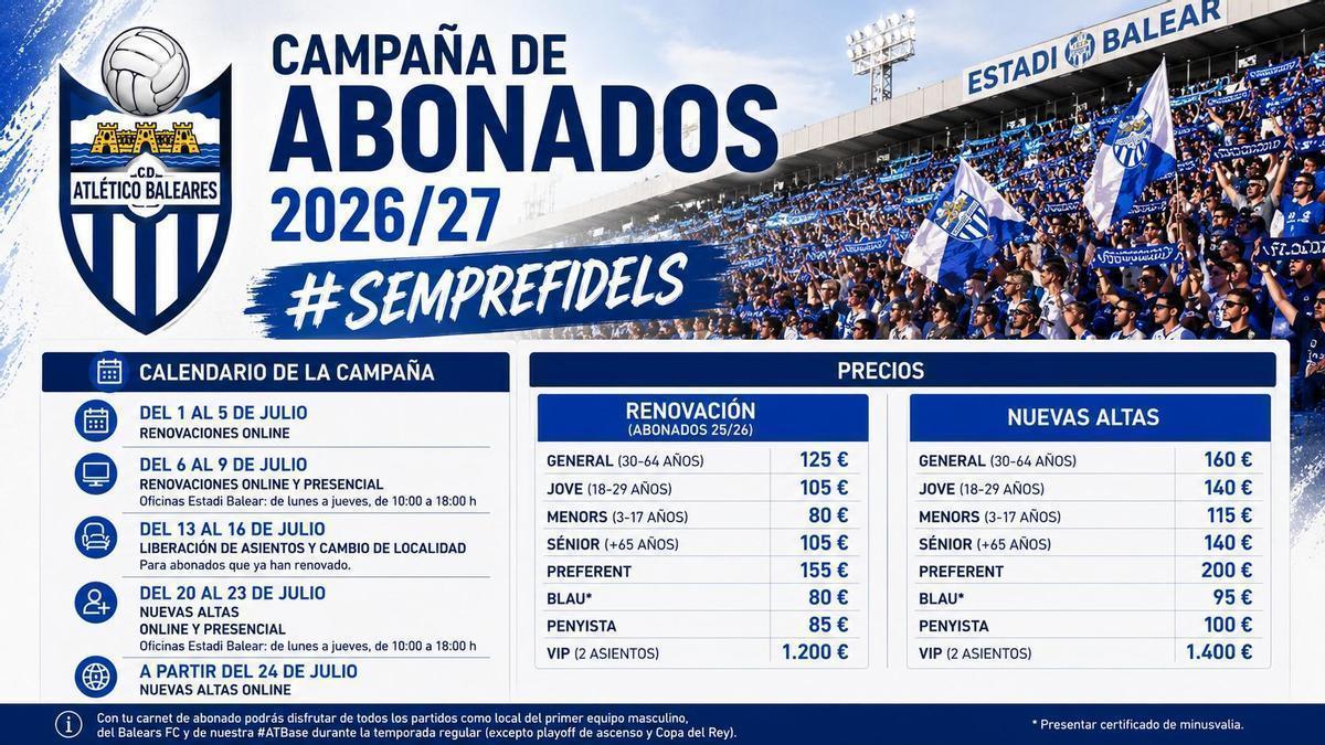 El Atlético Baleares ha lanzado su campaña de abonados