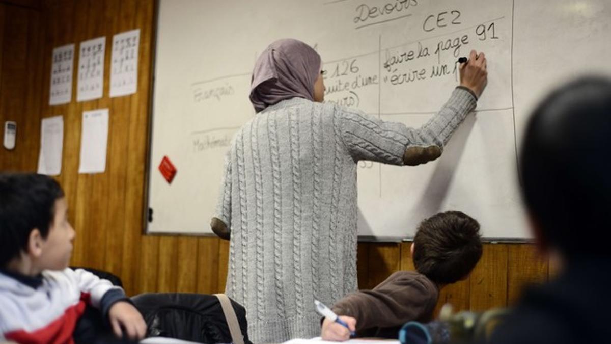 Una clase en un colegio de confesión musulmana en Toulouse.