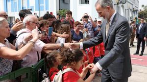 Imagen del monarca durante su encuentro con la pequeña