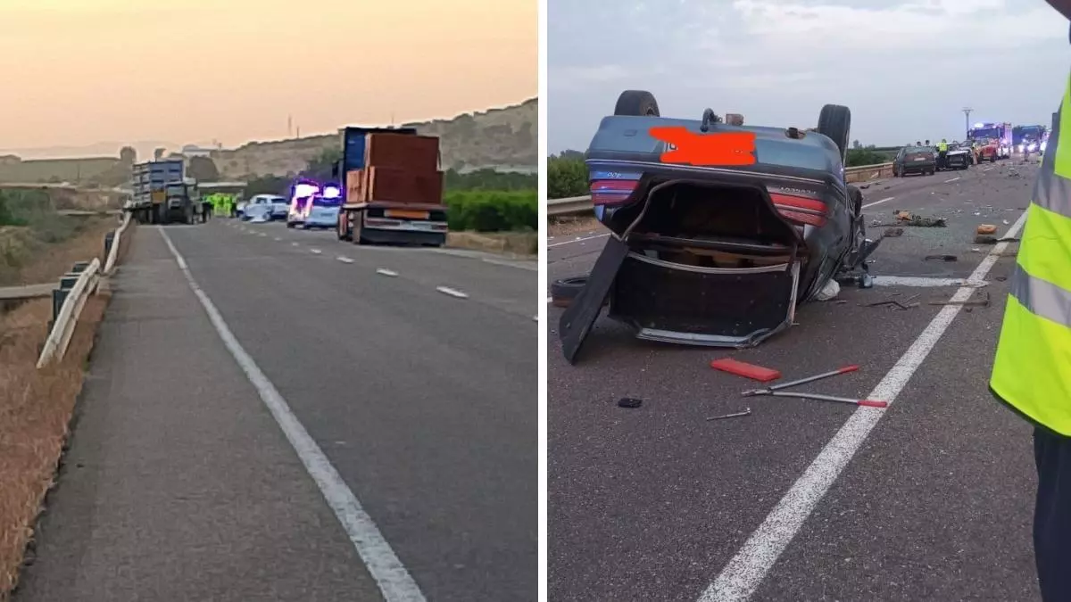 Dos personas muertas y cuatro heridas en un accidente múltiple en la N-430, en Don Benito
