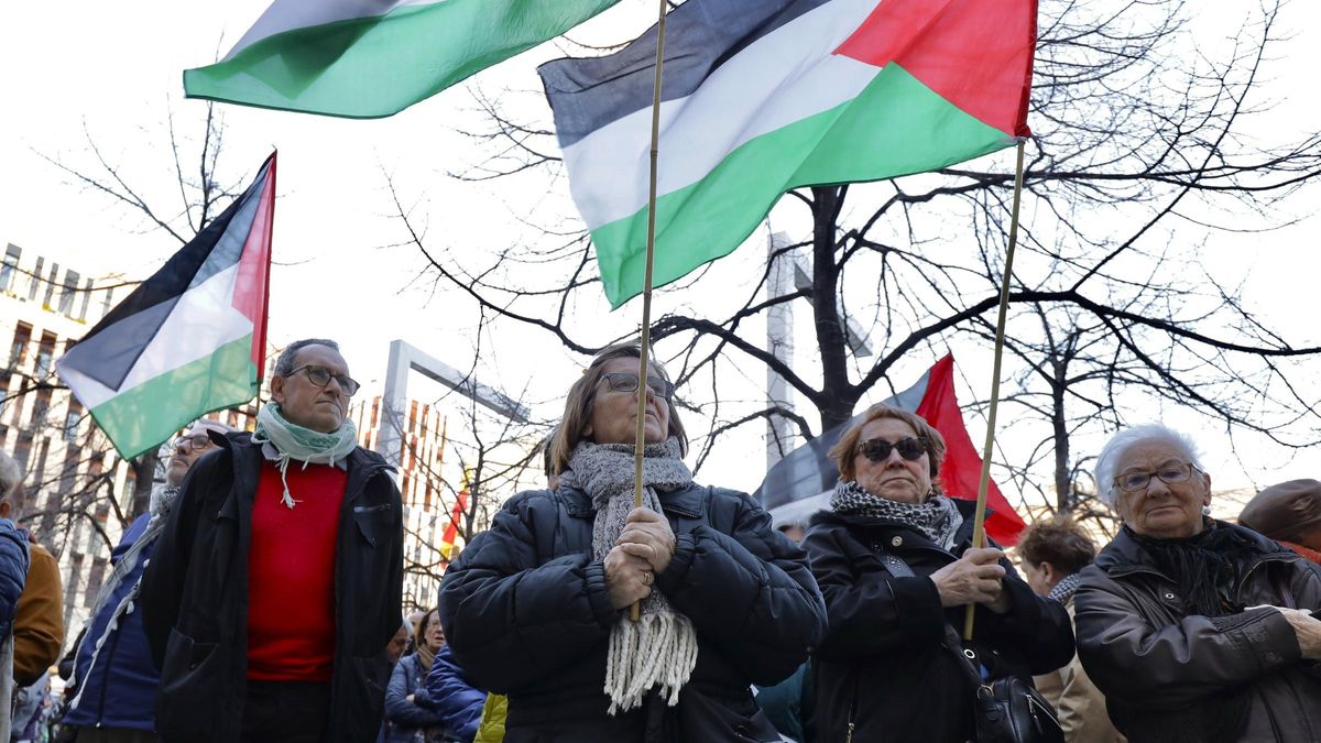Concentración de la Casa de Palestina en Aragón, en marzo.