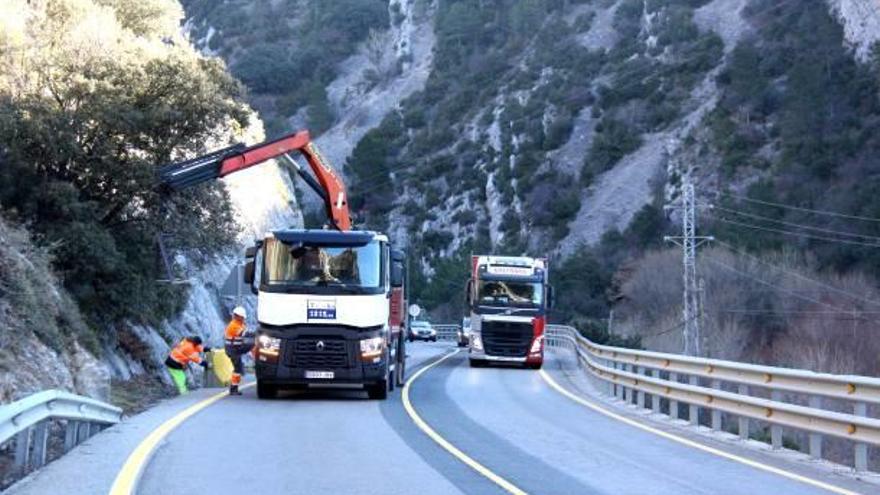 Les primeres actuacions a la carretera C-14 per l&#039;obertura del túnel