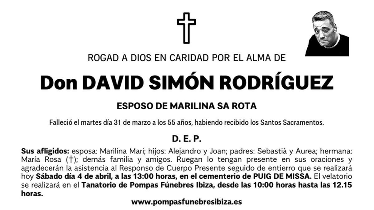 Esquela David Simón Rodríguez