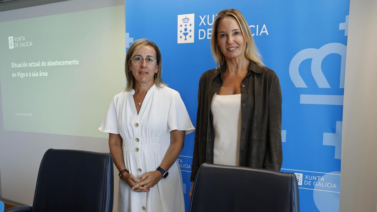 La delegada de la Xunta en Vigo, Marta Fernández-Tapias (d.), también volvió a criticar al alcalde Abel Caballero en el marco del conflicto de la sequía.