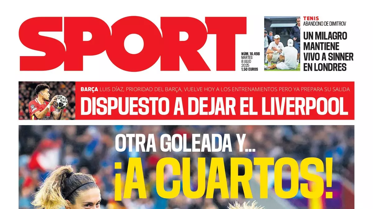 La portada de SPORT de hoy martes, 8 de julio de 2025