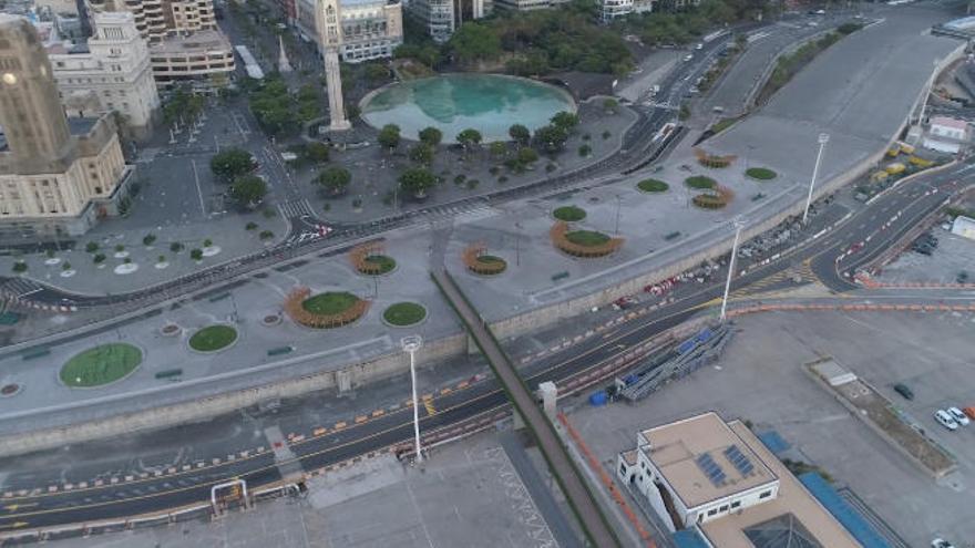 Espacio de la plaza de España en el que se instalará el parque de La Gesta.