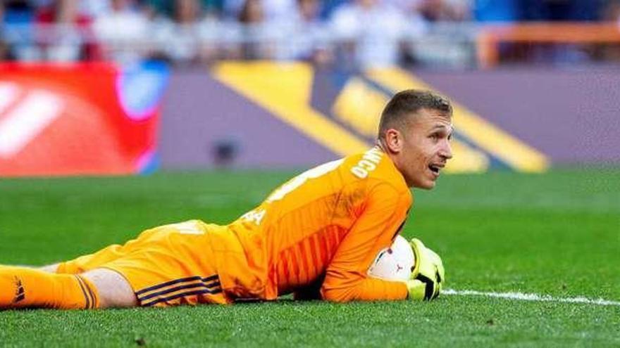 Rubén, durante la última visita al Bernabéu. // R. Jiménez