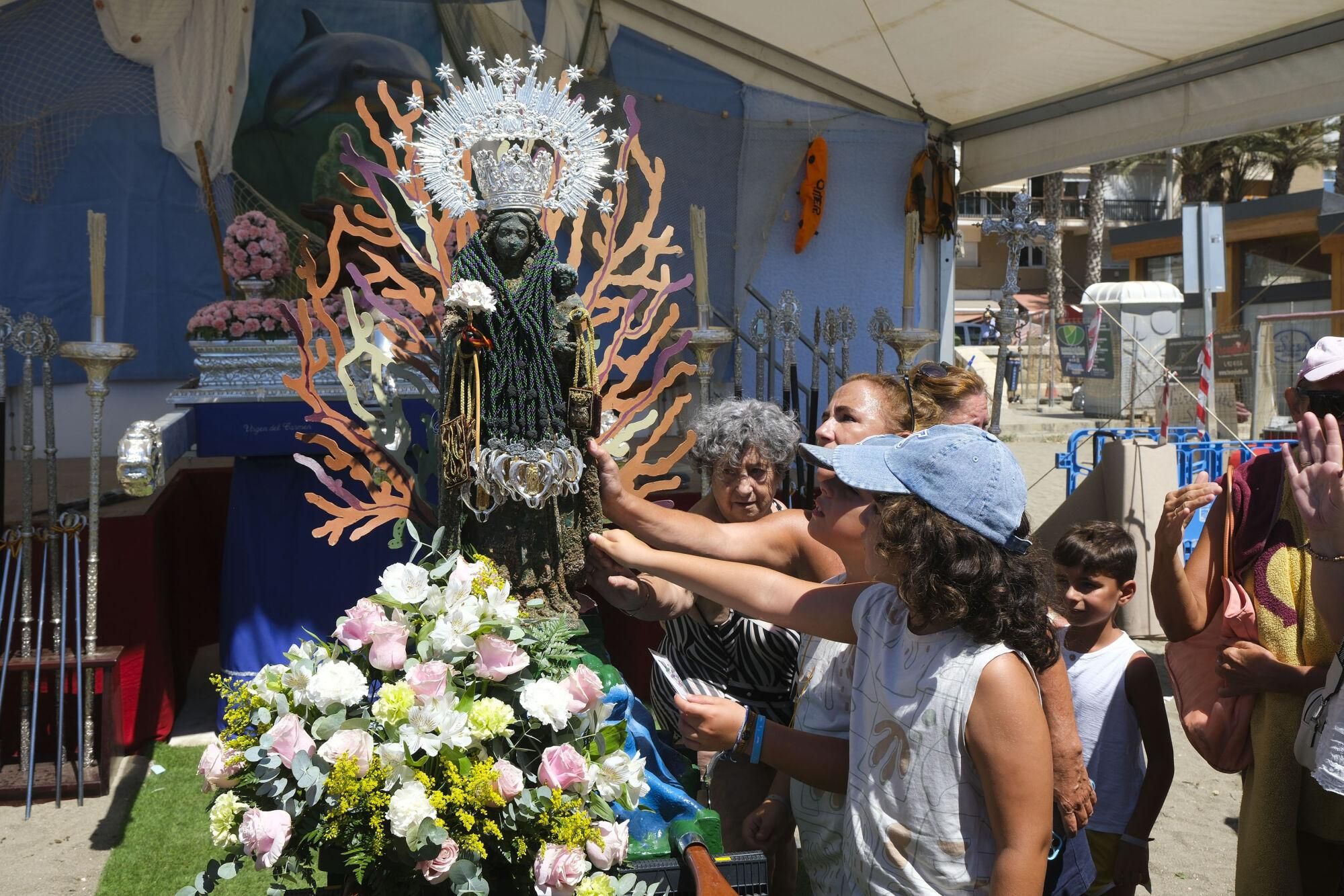 Procesión de la Virgen del Carmen de los submarinistas en La Malagueta