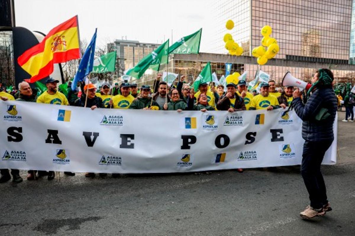 Protesta de agricultores españoles en Bruselas el pasado mes de diciembre.