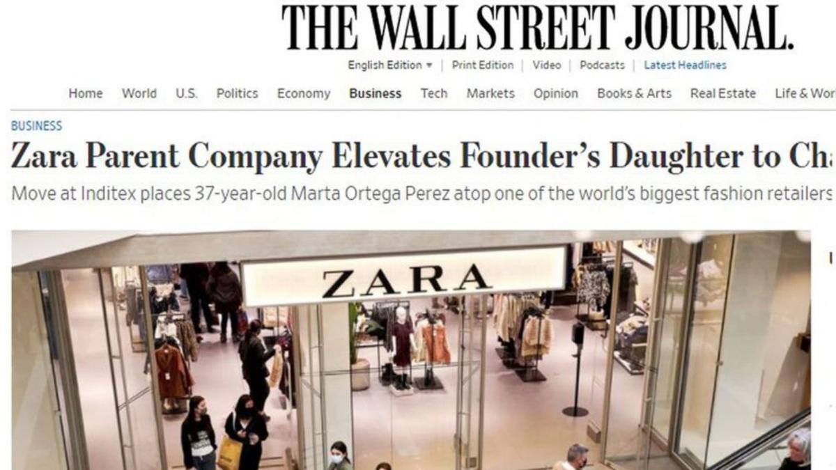 WS Journal: ‘La hija del fundador preside la empresa de Zara’. |   // LOC