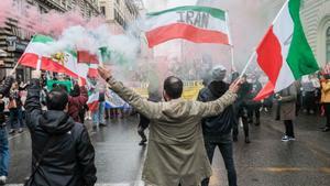 Manifestaciones en Roma contra el régimen iraní.