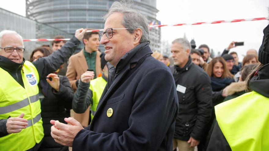 Quim Torra a las puertas del Parlamento Europeo.