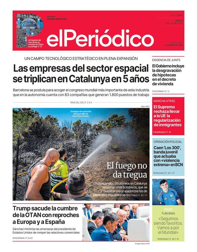 La portada de EL PERIÓDICO del 9 de julio de 2026
