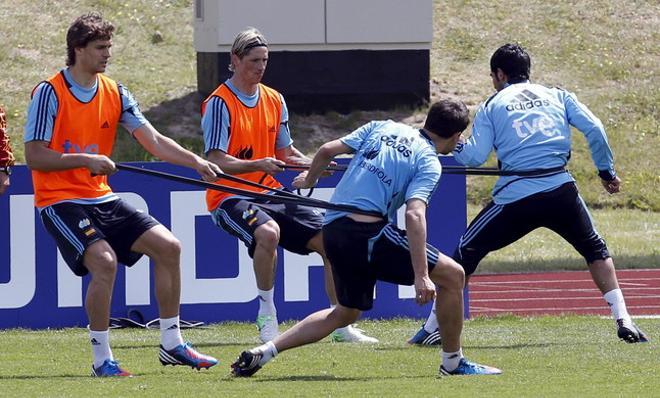 Primer entrenamiento de España en Polonia