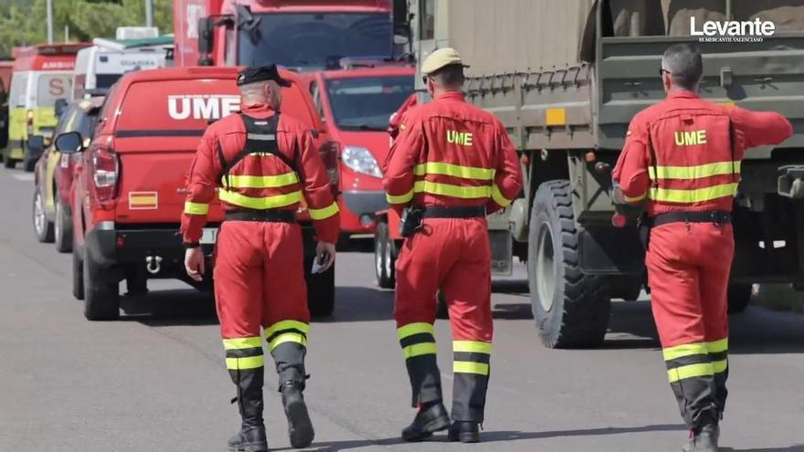 Preocupación en el puesto de mando del incendio de la Vall d'Uixó