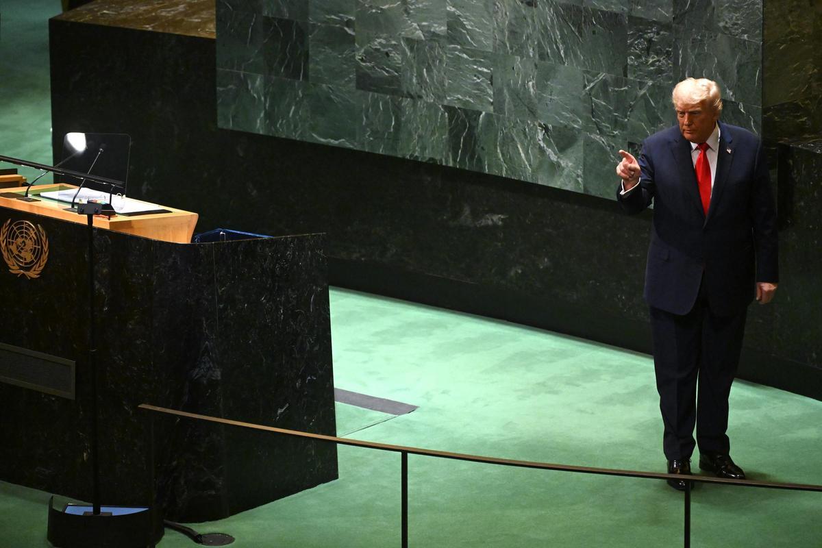 Donald Trump en Naciones Unidas este 23 de septiembre en Nueva York