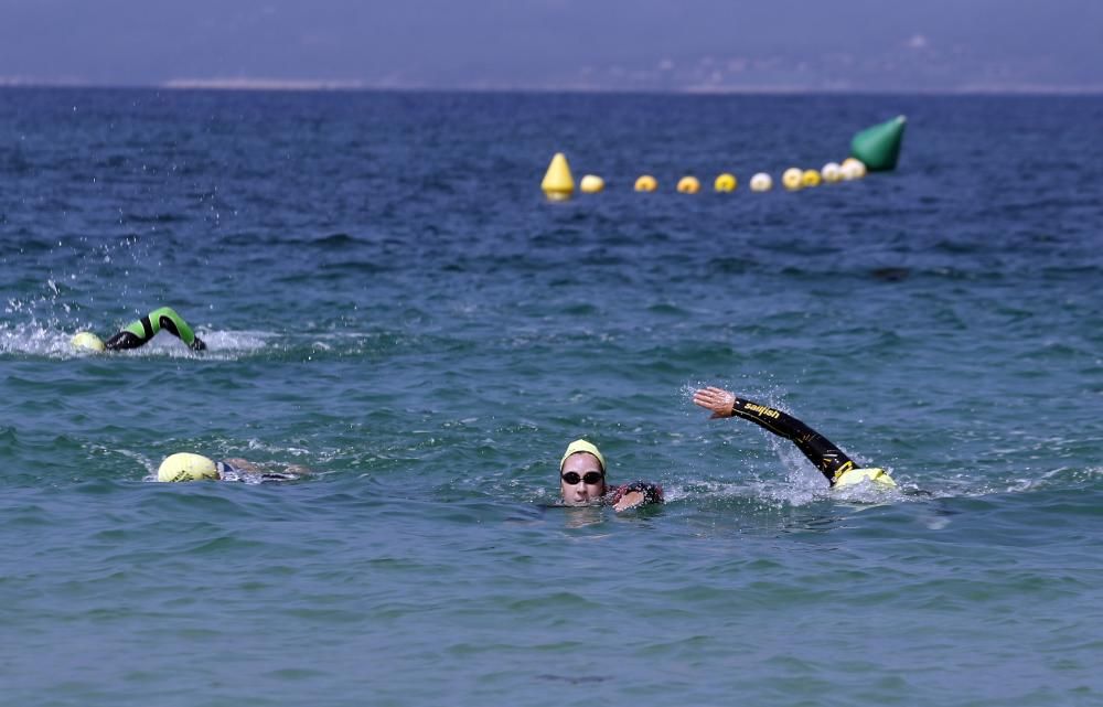 La prueba tuvo que trasladarse a Bouzas y los nadadores recorrieron 5 kilómetros hasta O Vao