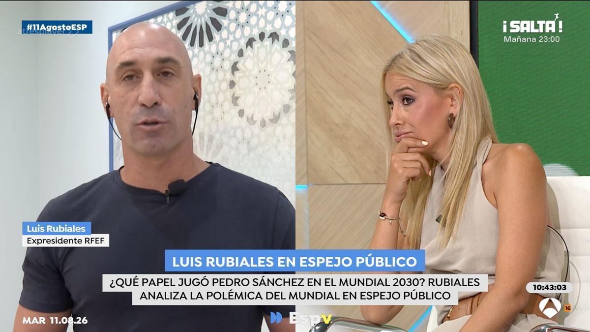 Luis Rubiales y Afra Blanco en 'Espejo público'jpg