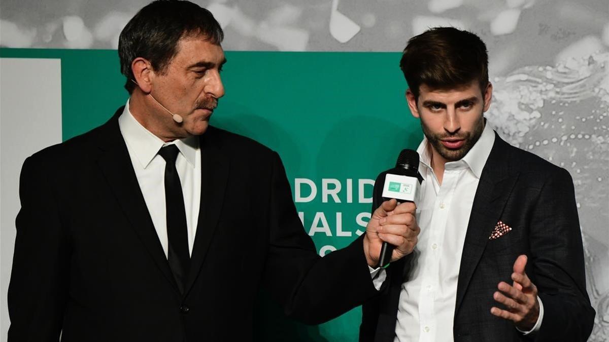 Gerard Piqué, en el sorteo celebrado en Madrid de la nueva Davis.