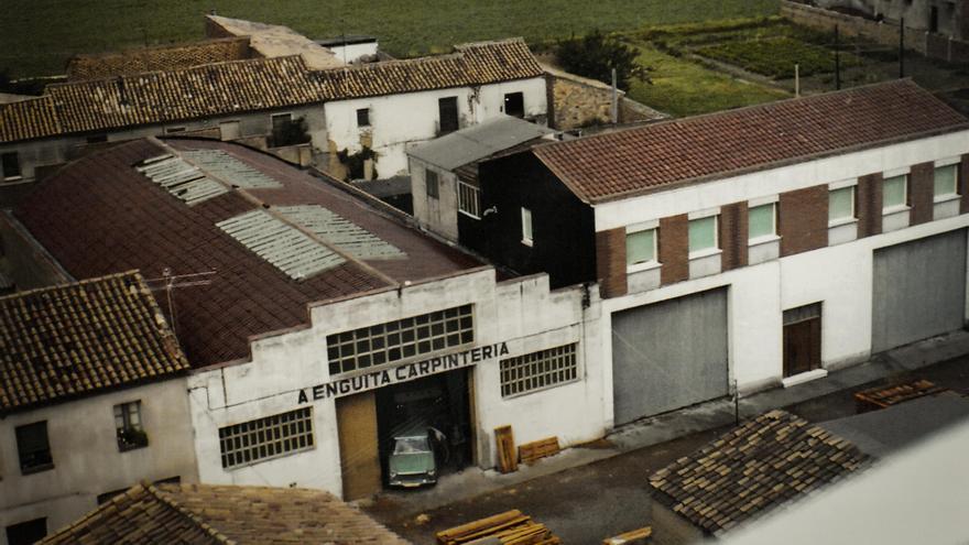 Instalaciones de Embalajes Enguita en la década de los 70 en el barrio de Santa Isabel de Zaragoza.